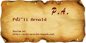 Páli Arnold névjegykártya